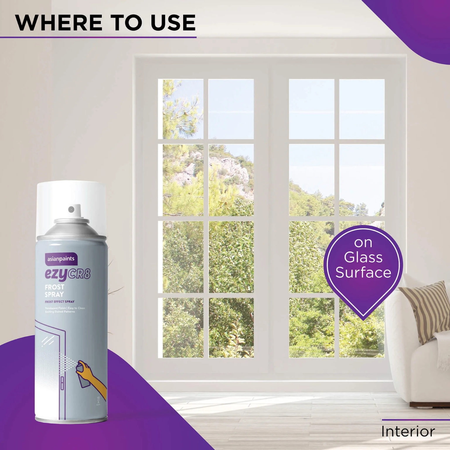 Asian Paints ezyCR8 Frost Effect Spray 200ml HARDWARE SHACK