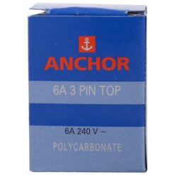 Anchor 38626 Polycarbonate 3-Pin 6A Plug Top (White)