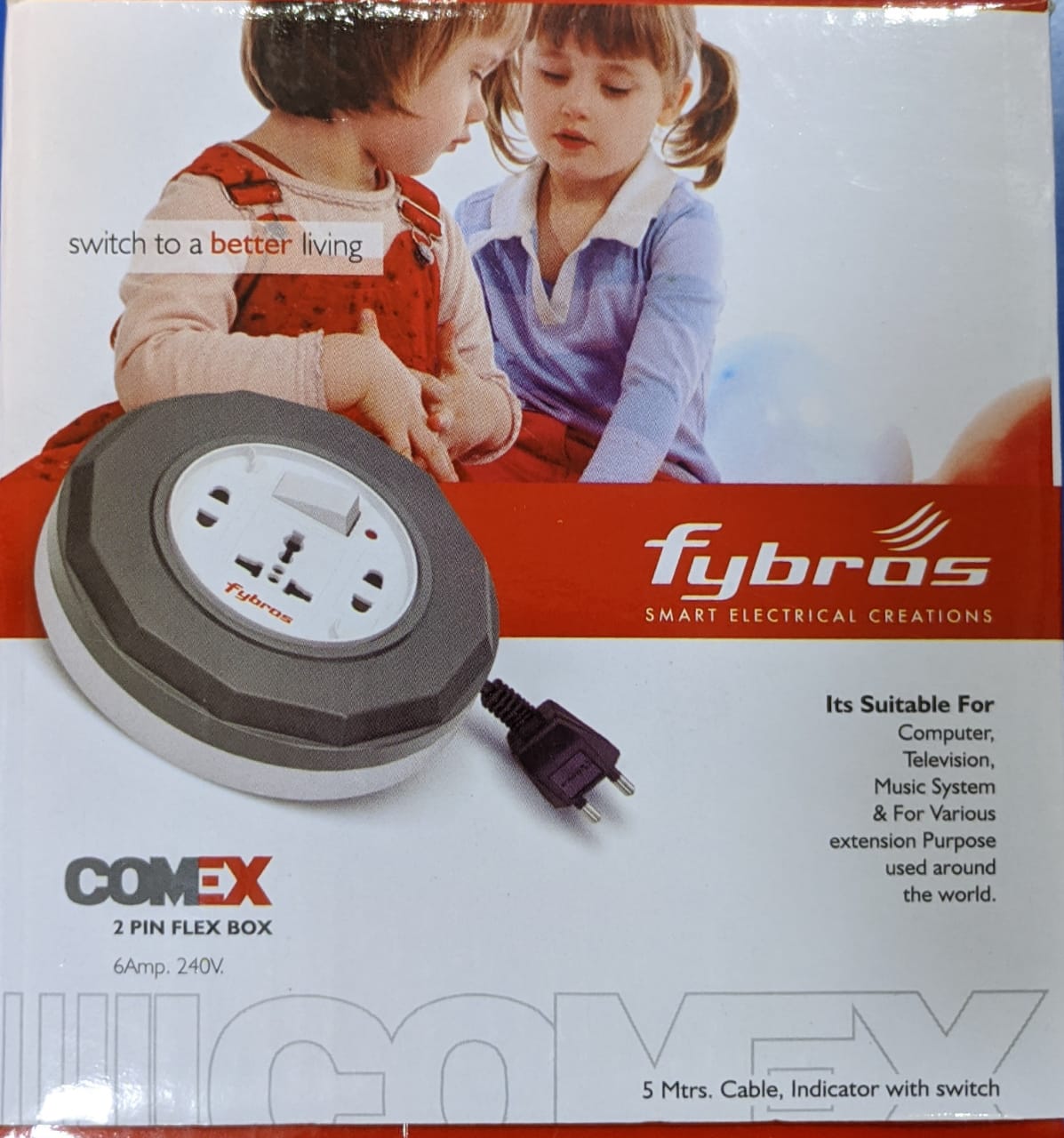 Fybros Comex 2 Pin Flex Box (5 Mtrs.) | HARDWARE SHACK