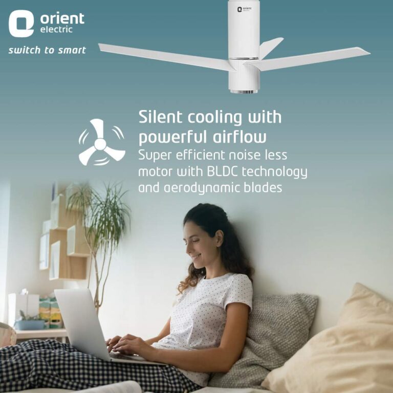 Orient Aeroslim 1200mm BLDC motor Smart Ceiling Fan with IOT, Remote ...